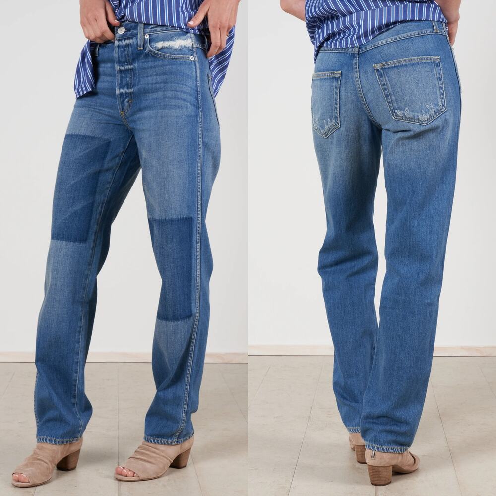 Amo Harlow Indigo Patch Jean Blue Size 29 100% Cotton